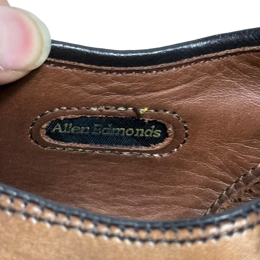Allen Edmonds Fifth Avenue Oxford Mens 7.5 Brown Leather Cap Toe Brogue Shoes